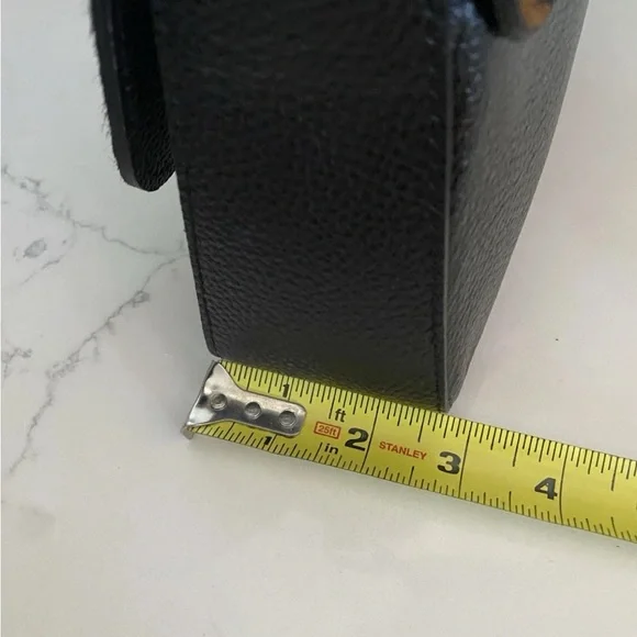 🆕 DIVINA FIRENZE 🇮🇹 Black Leather Leopard Fur Flap Shoulder/Crossbody Bag - Picture 13 of 15